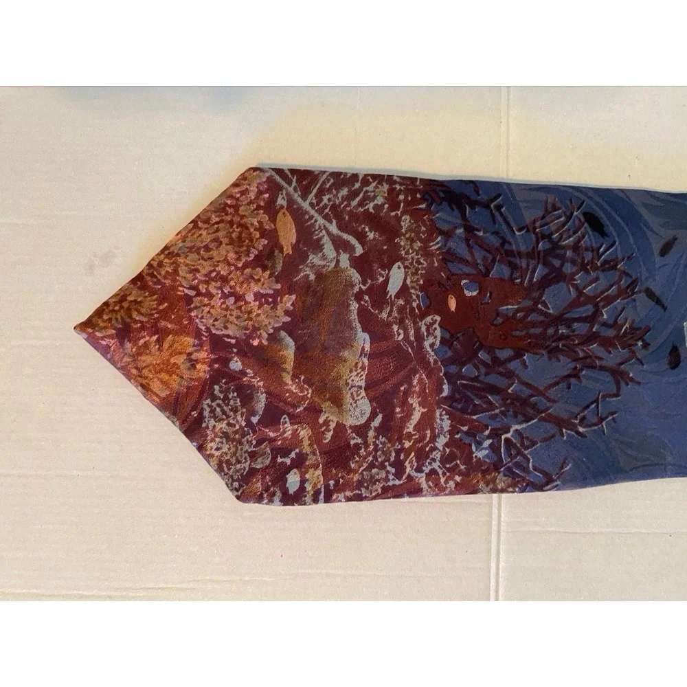 Endangered Species Mens Silk Tie Blue Purple Dolphin Ocean Nature Marine Life